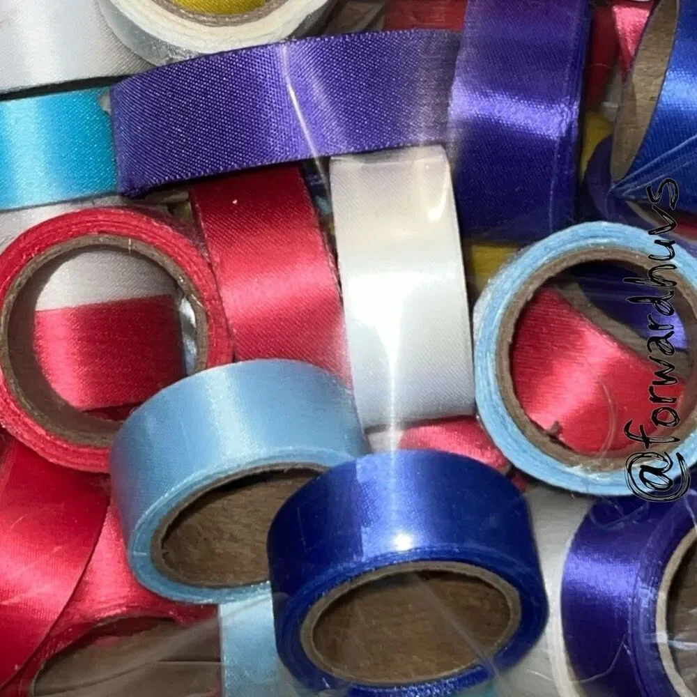 40-Roll Ribbon Lot – 1 Gallon Bag – Mixed Colors – Craft Supply